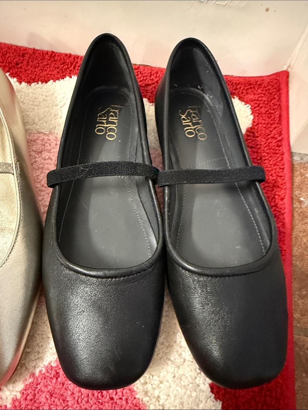 Franco Sarto Black Mary Jane Flats with Elastic Strap
